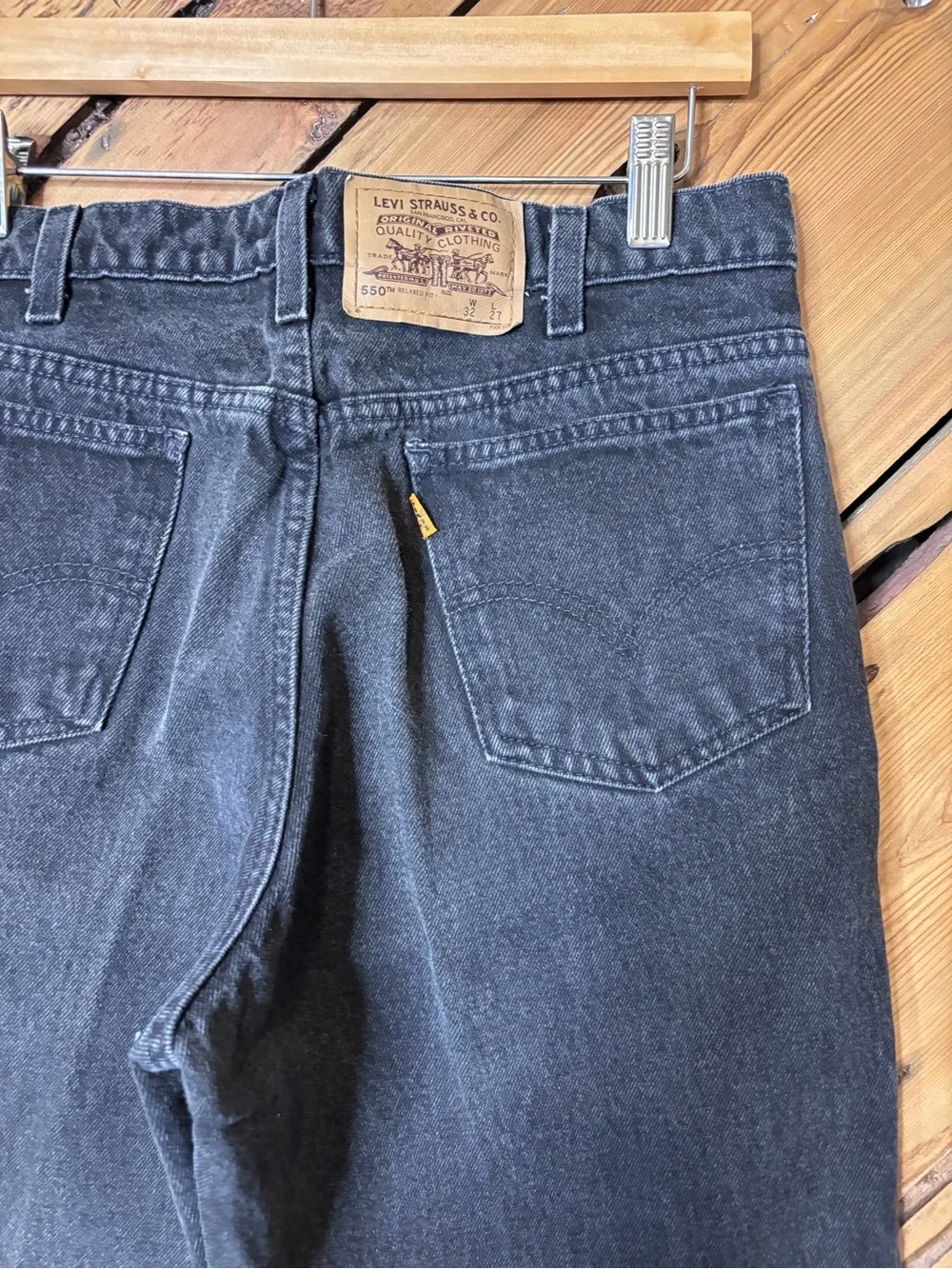 Vintage Levi's Orange Tab 505 black cotton jeans 32x27